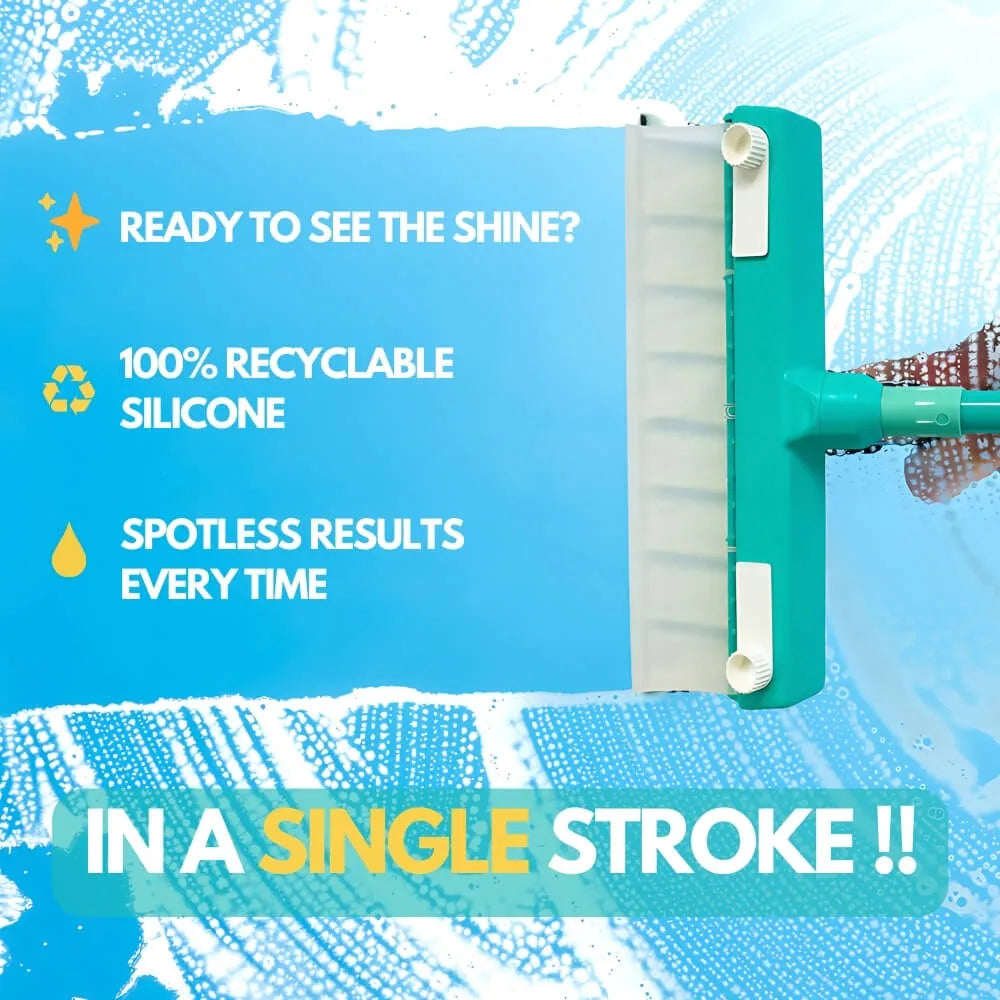 Streak-Free Window Squeegee with Flexible Silicone Blade