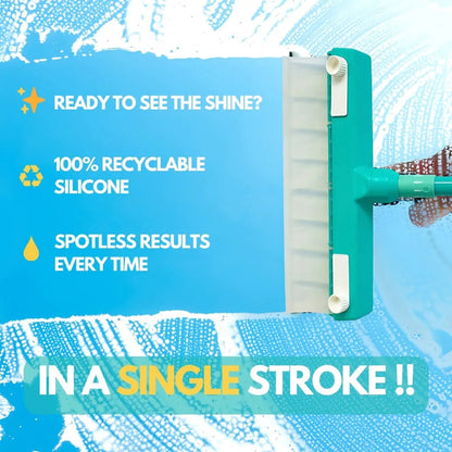 Streak-Free Window Squeegee with Flexible Silicone Blade
