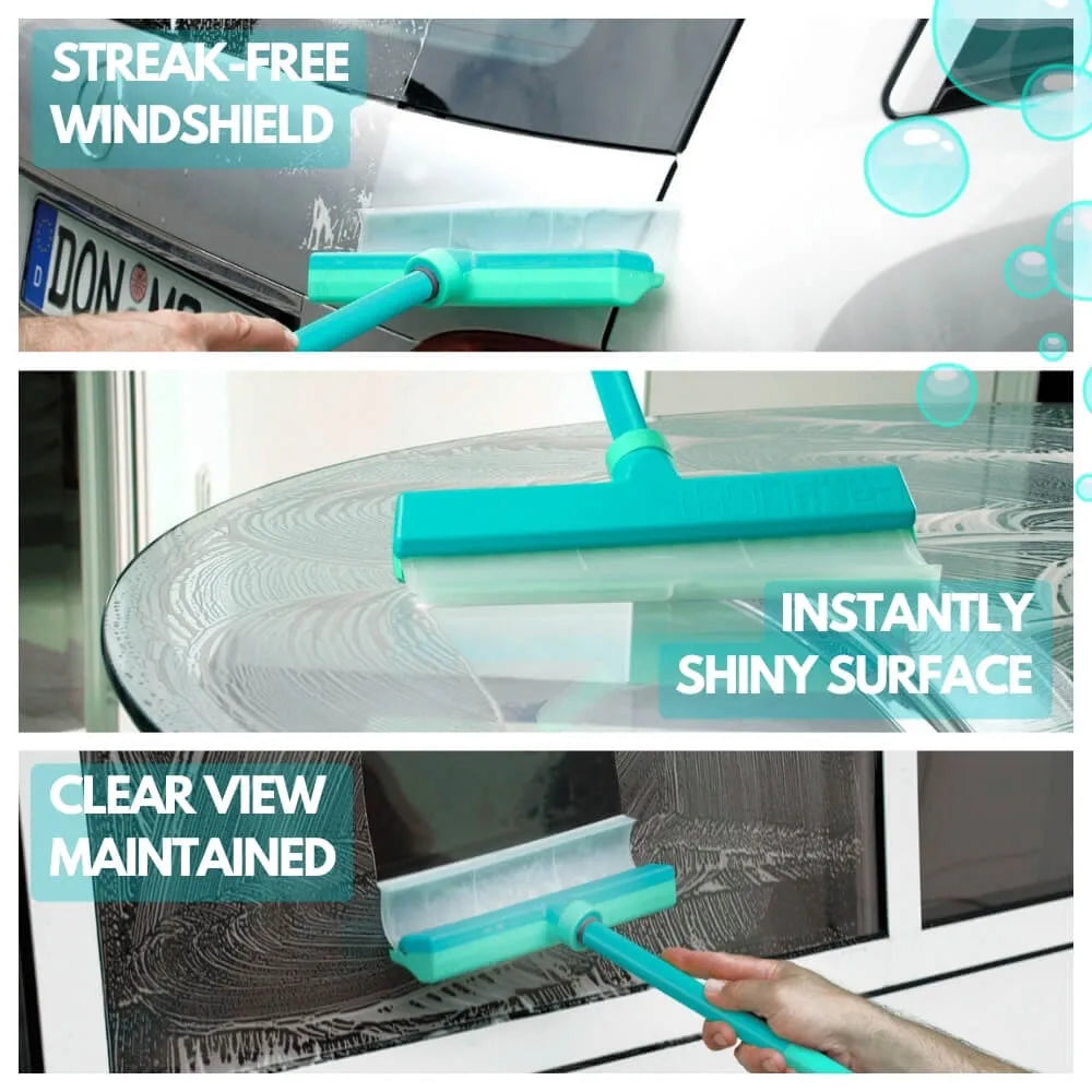 Streak-Free Window Squeegee with Flexible Silicone Blade