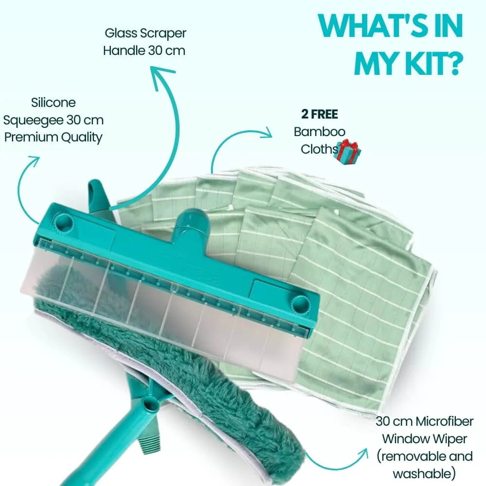 Streak-Free Window Squeegee with Flexible Silicone Blade
