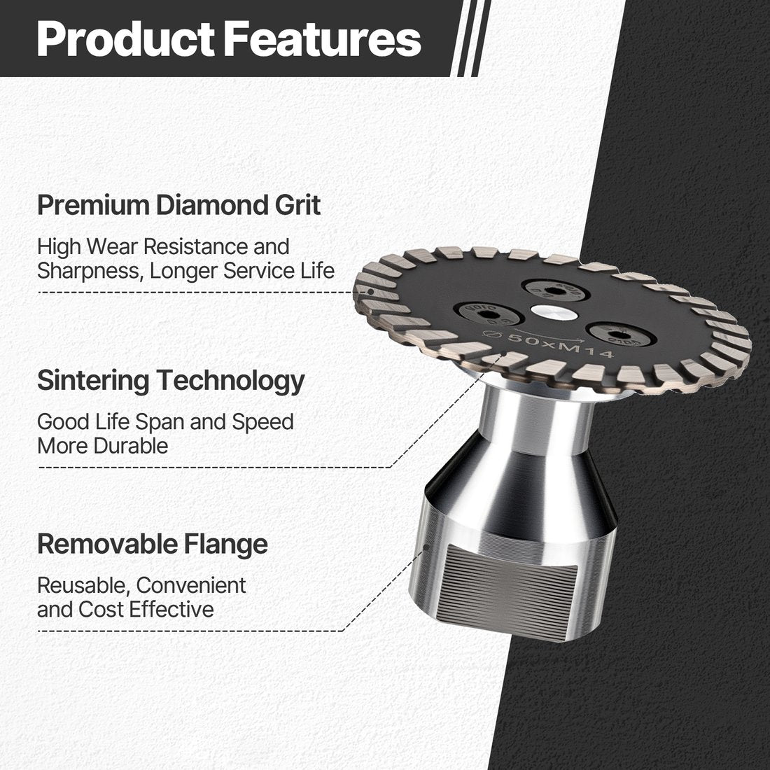 Precision Diamond Grinding Disc 90 mm with M14 Connection