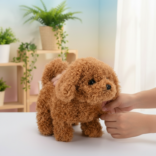 Plush Realistic Dog Toy for Puppies - Walking and Barking Interactive