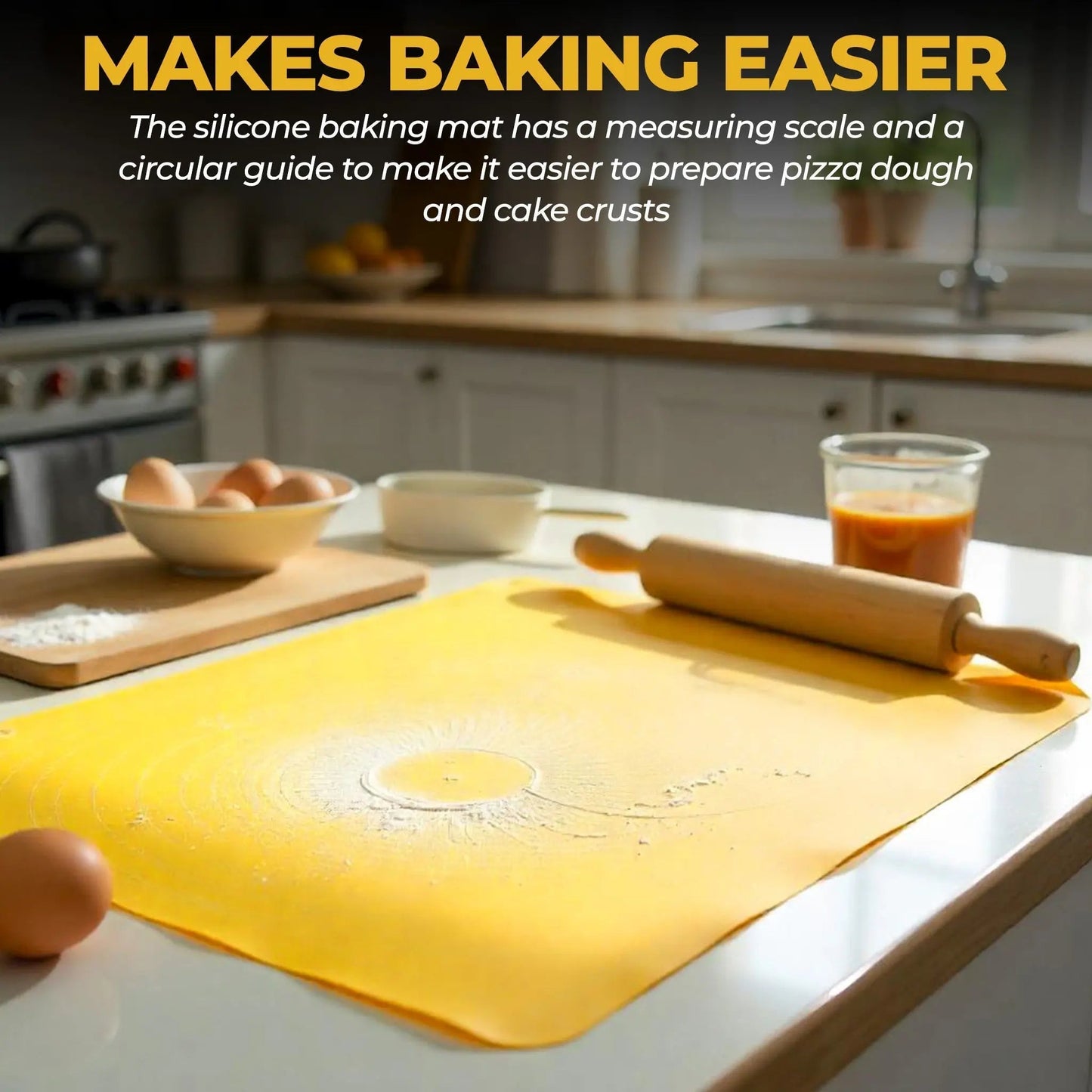 Non-Slip Silicone Baking Mat with Measurement Guide