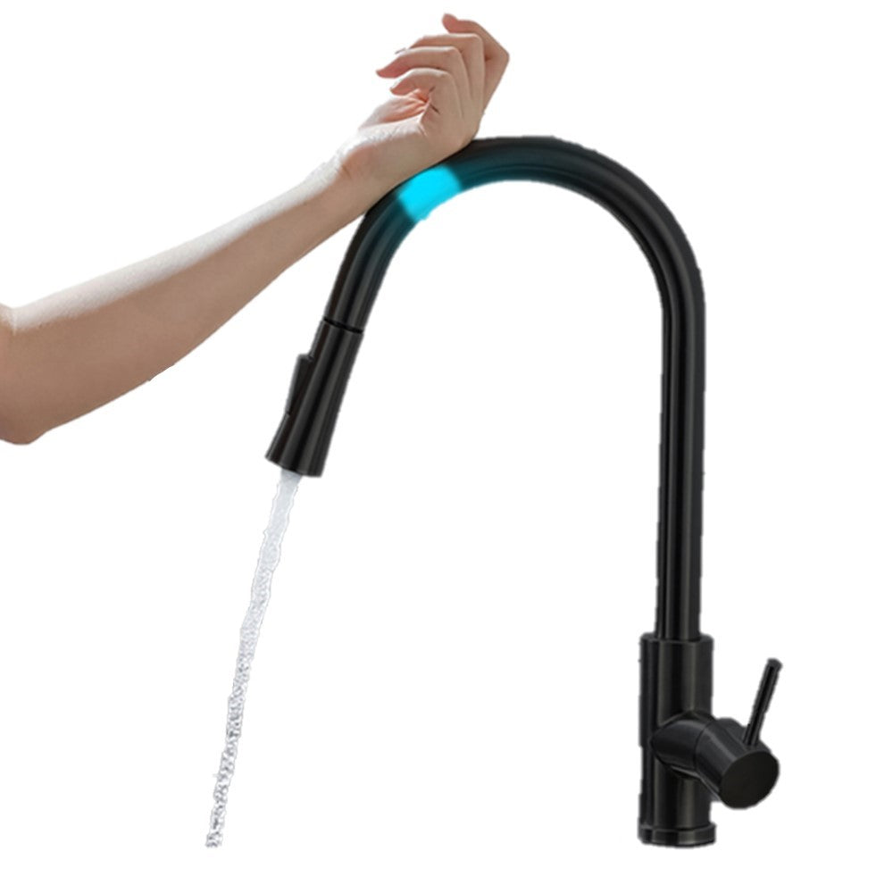 Brushed Pull-Out Kitchen Faucet with Smart Features