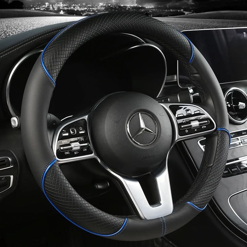 Steering Wheel Cover - Diamond-Patterned Faux Leather Grip for Comfort and Style