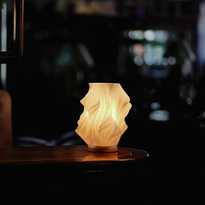 Soft Sculptural Bedside Light – Pleated LED Table Lamp