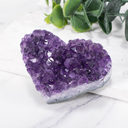 Heart-Shaped Amethyst Crystal Cluster