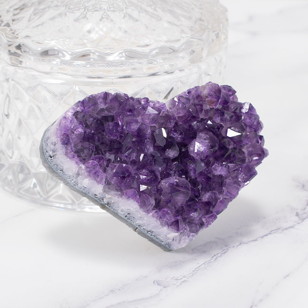Heart-Shaped Amethyst Crystal Cluster