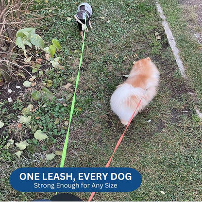 10FT Double Retractable Pet Leash with Integrated Flashlight & Waste Bag Dispenser
