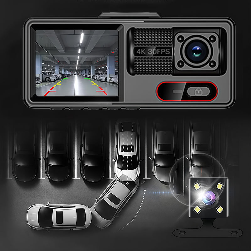 Triple View Dashcam | Front, Rear & Interior Recording