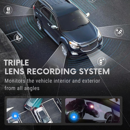 Triple View Dashcam | Front, Rear & Interior Recording