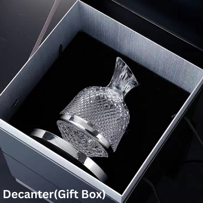 Crystal Glass Wine Decanter | 360° Rotating | Elegant Design & Optimal Aeration