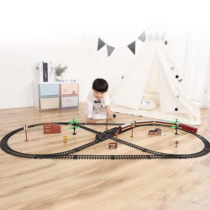 Deluxe 39-Piece HO Scale Train Set with Realistic Smoke & Lights
