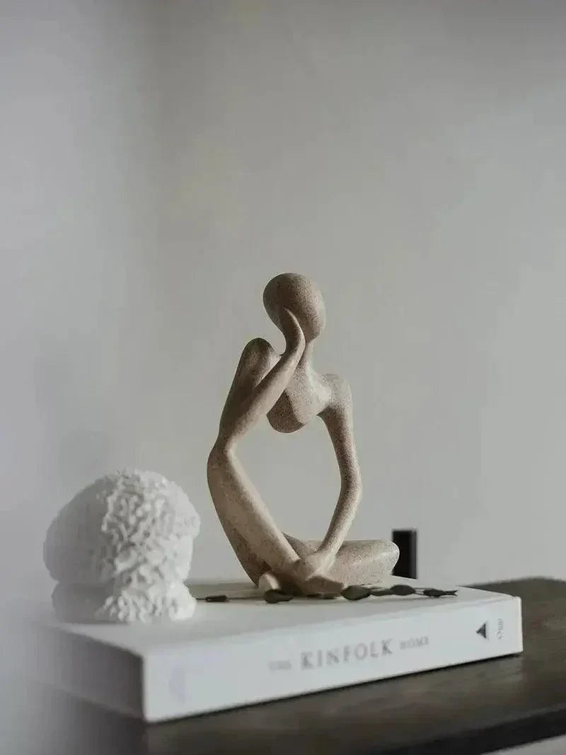 Minimalist Resin Figurine - Abstract Thinker Sculpture