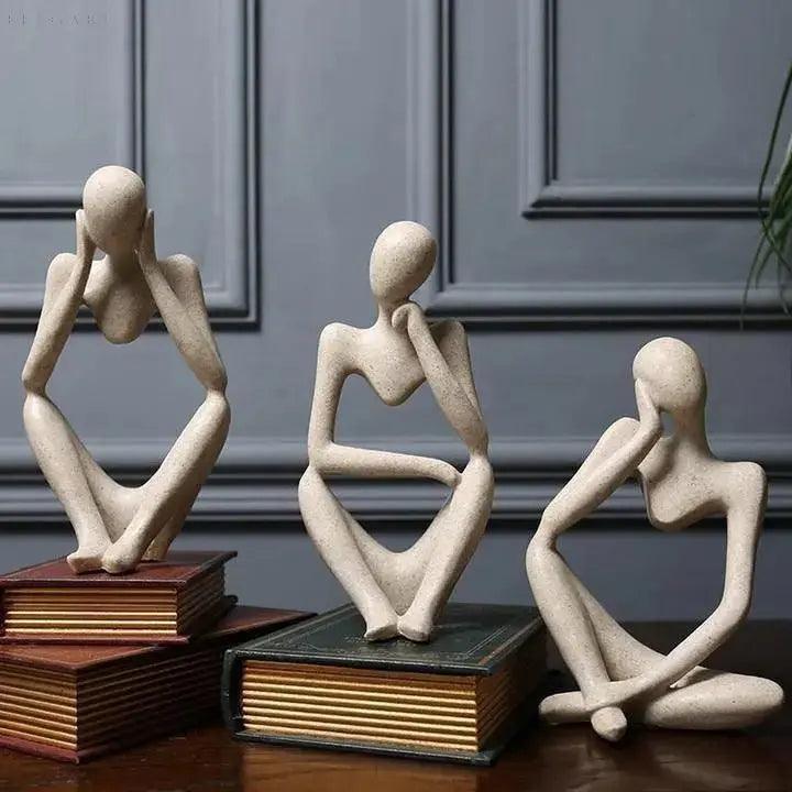 Minimalist Resin Figurine - Abstract Thinker Sculpture