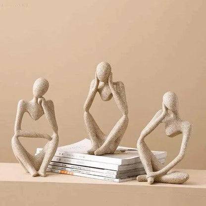 Minimalist Resin Figurine - Abstract Thinker Sculpture
