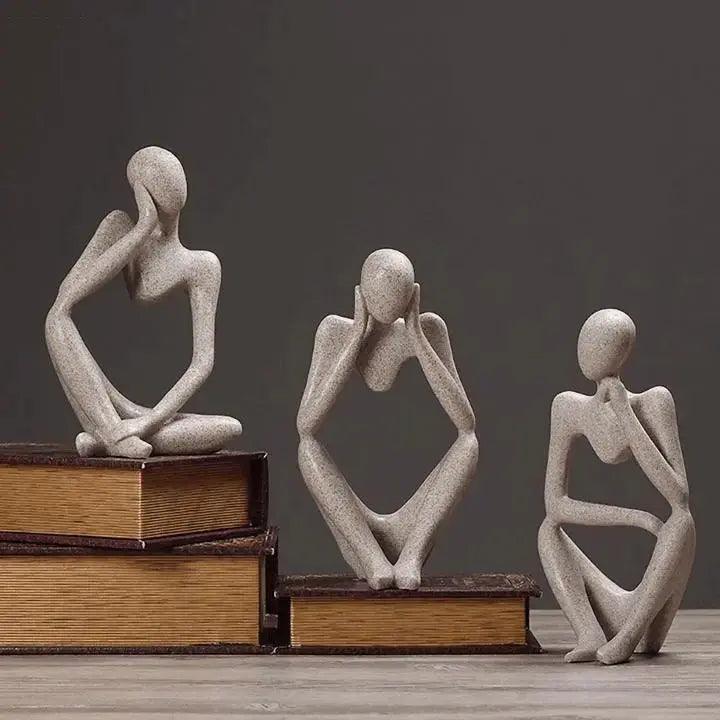 Minimalist Resin Figurine - Abstract Thinker Sculpture
