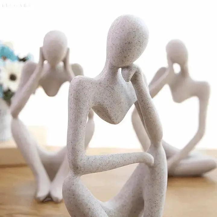 Minimalist Resin Figurine - Abstract Thinker Sculpture
