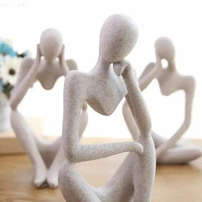 Minimalist Resin Figurine - Abstract Thinker Sculpture