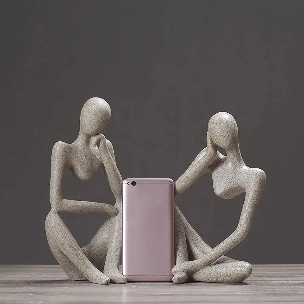 Minimalist Resin Figurine - Abstract Thinker Sculpture