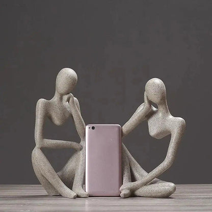Minimalist Resin Figurine - Abstract Thinker Sculpture