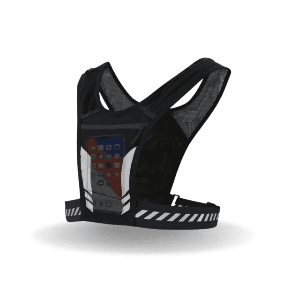 Reflective Vest with Phone Holder for Safe Running