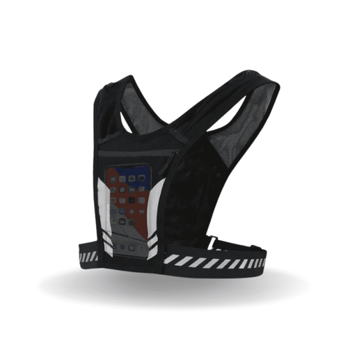 Reflective Vest with Phone Holder for Safe Running