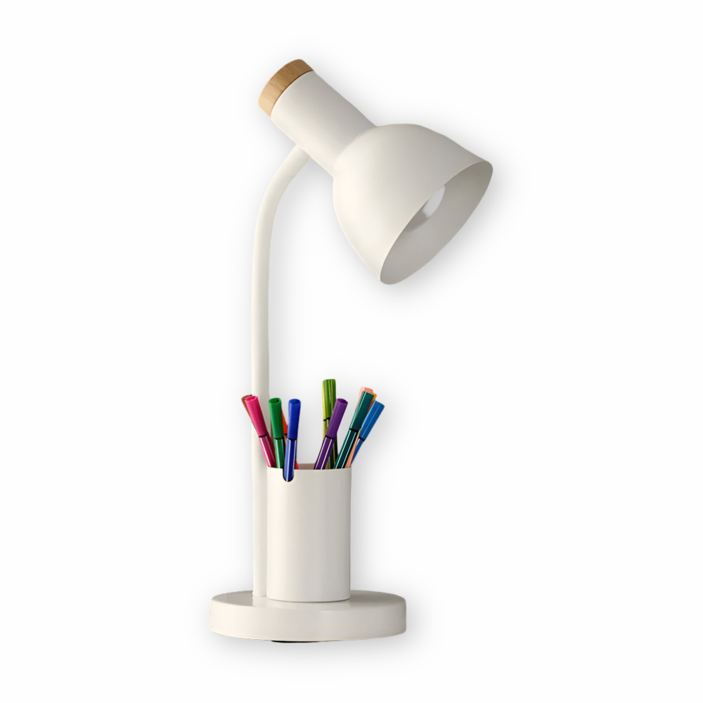 Desk Lamp with LED Lighting and Pen Holder – Eye-Caring Table Light