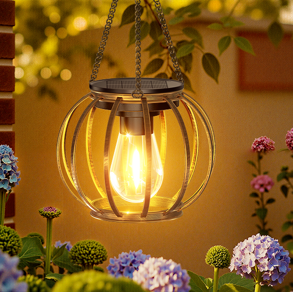 Solar Lawn Pendant Light with Teardrop Design