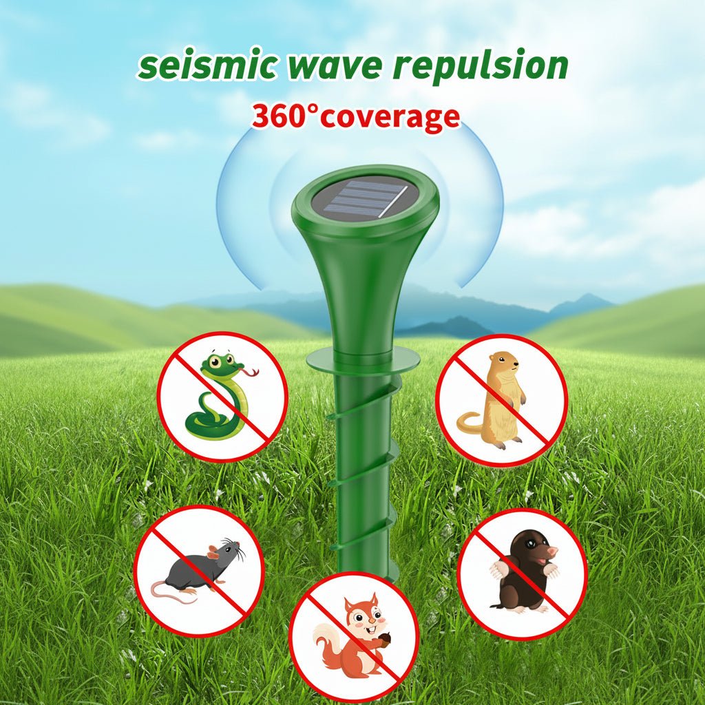 Mole Deterrent Stake with Solar Power