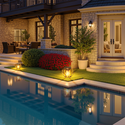 Solar Lawn Pendant Light with Teardrop Design