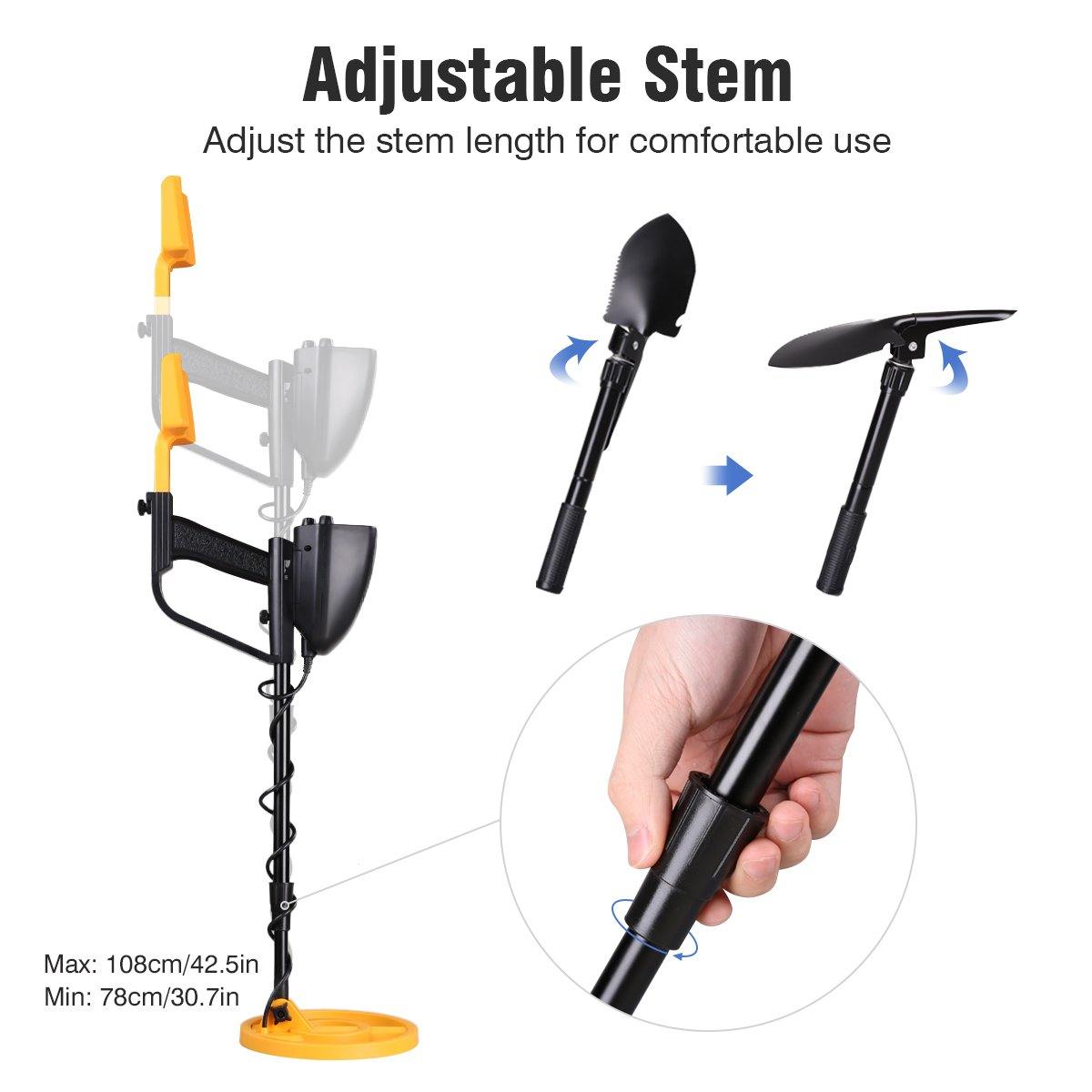 Metal Detector Kit with Headphones and Shovel - Gold Detection