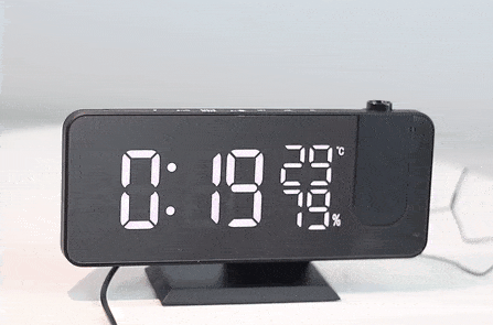 Smart Projection Alarm Clock with USB Charging and FM Radio