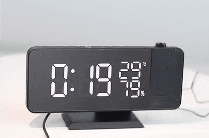 Smart Projection Alarm Clock with USB Charging and FM Radio