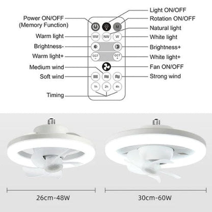 Sleek Integrated Ceiling Fan with LED Lighting