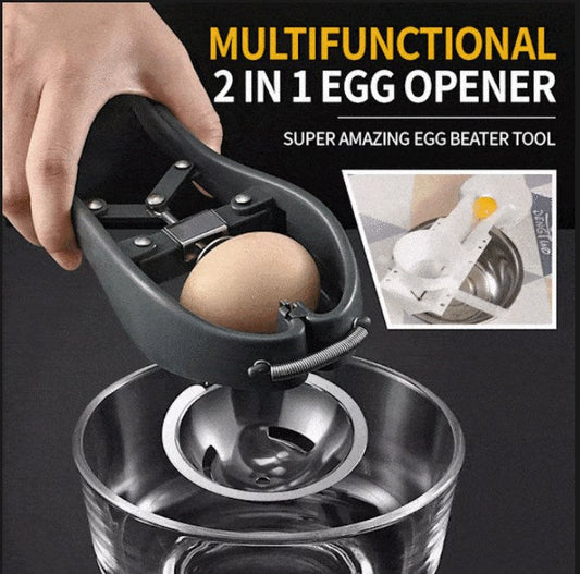2-in-1 Egg Opener Tool – Versatile Egg Beater for Cooking