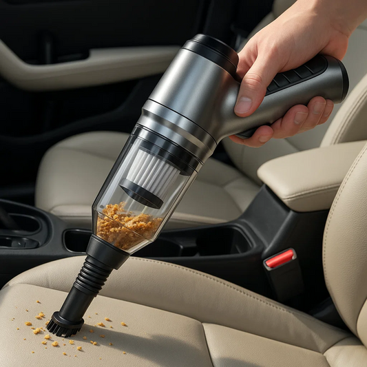 Compact Cordless Car Vacuum with Powerful Suction and Attachments