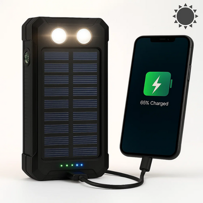 Compact Solar Power Bank for Outdoor Use – Dual USB Fast Charging
