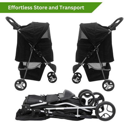 Collapsible Pet Stroller for Small to Large Dogs