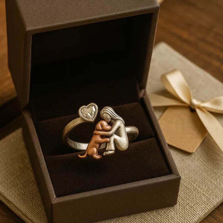 Adjustable Dog Ring – Always in My Heart with Zirconia Stones