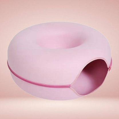 Interactive Cat Cave in Donut Shape