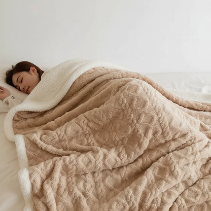 Cozy Winter Blanket – Double-Sided Luxury Lambswool Fleece