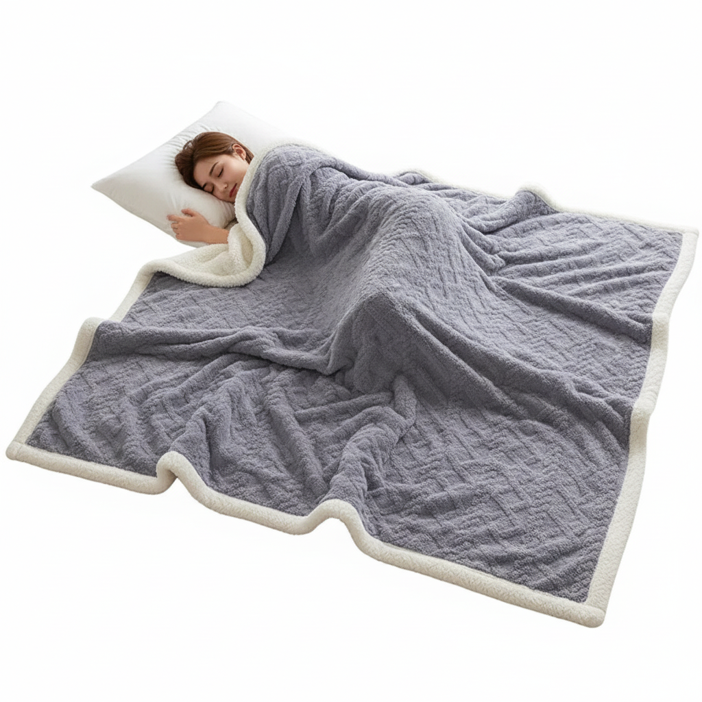 Cozy Winter Blanket – Double-Sided Luxury Lambswool Fleece