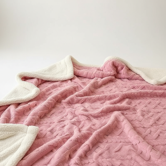 Luxury Lambswool Fleece Blanket for Winter – Reversible Design
