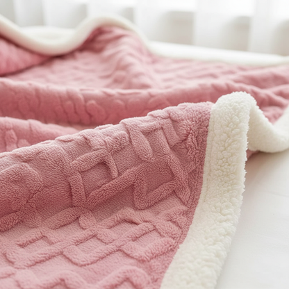 Luxury Lambswool Fleece Blanket for Winter – Reversible Design