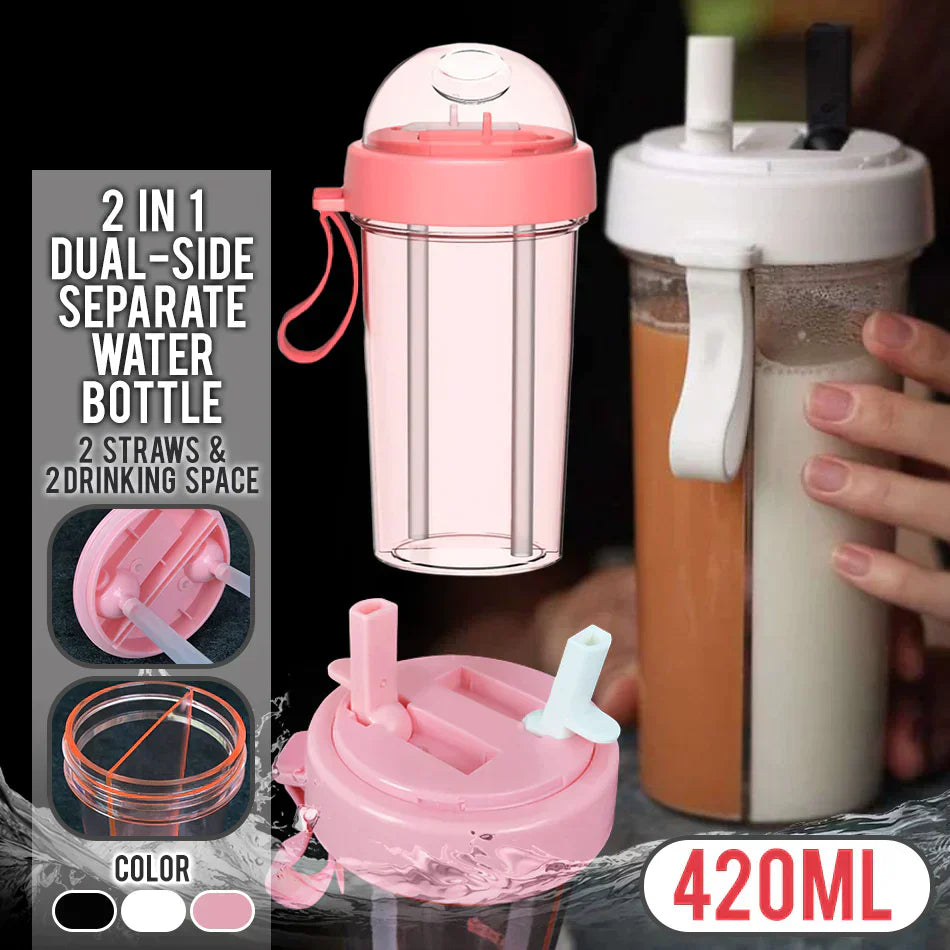 Dual-Chamber Drinkware with Leakproof Lid