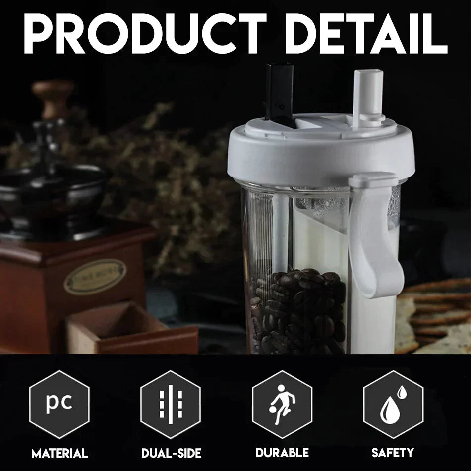 Dual-Chamber Drinkware with Leakproof Lid