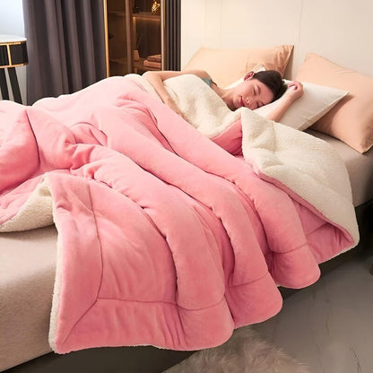 Double Layer Fleece Blanket – Soft, Durable, Cozy for Sofa and Bed, Machine Washable