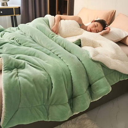 Double Layer Fleece Blanket – Soft, Durable, Cozy for Sofa and Bed, Machine Washable