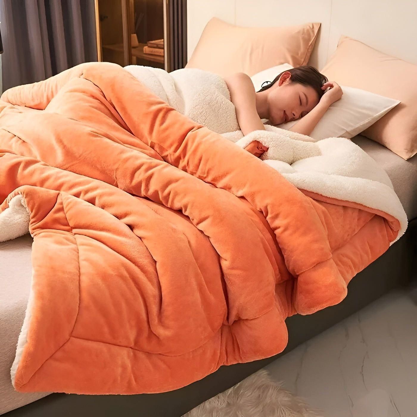 Double Layer Fleece Blanket – Soft, Durable, Cozy for Sofa and Bed, Machine Washable